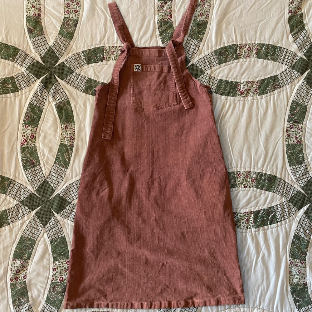 Lucy & Yak Dusty Pink Mini Pinafore Overall Dress Size US 6 Mini Pini